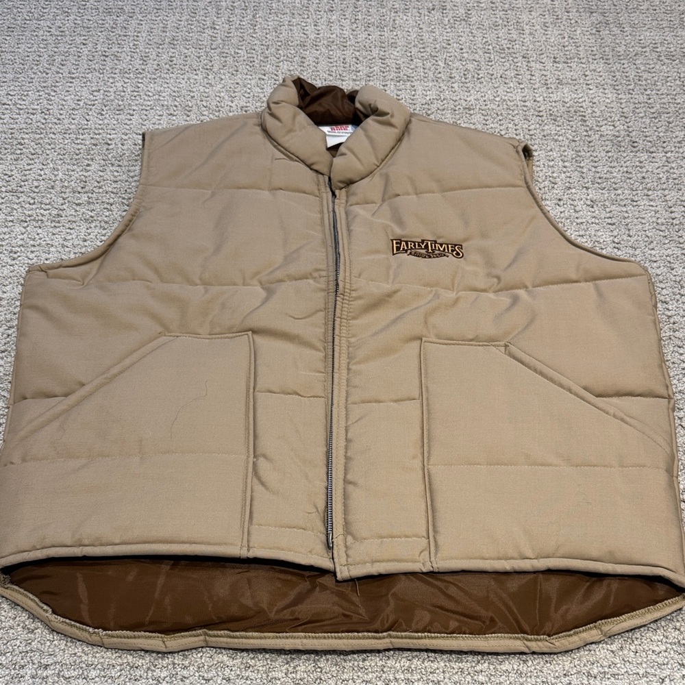 Men's Quilted Puffer Vest in Tan